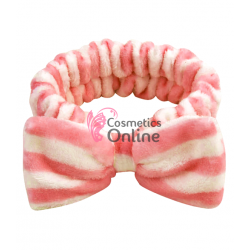 Bentita cu elastic pentru cosmetica BX24 Dungi Rose cu Alb